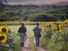 Argentina-Dove-Hunting-Los-Chanares-Lodge-Walking-in-Sunflower-Field